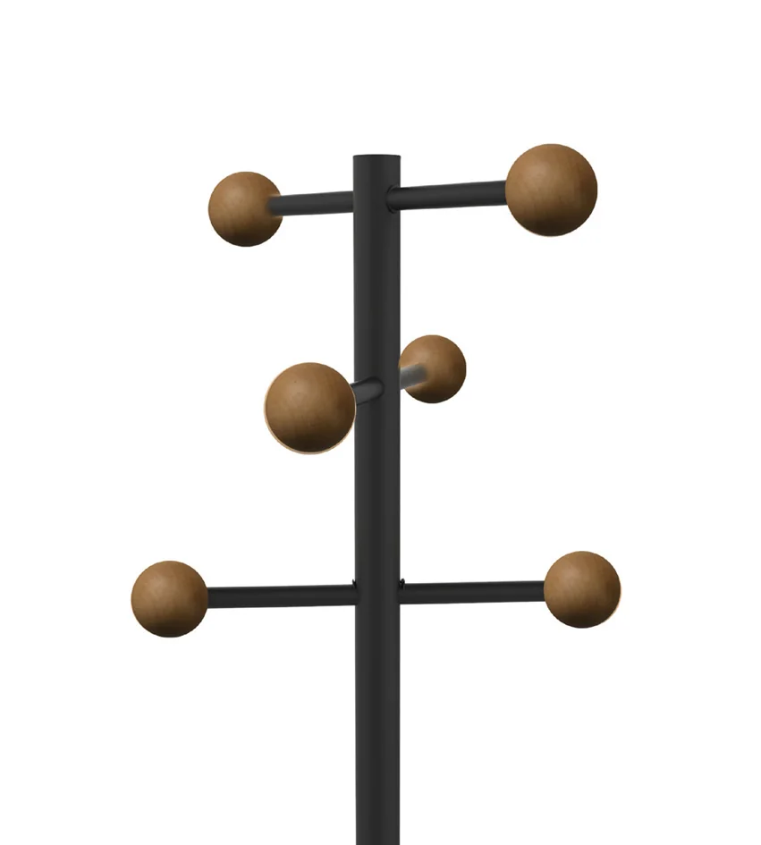 UNiLUX Portemanteau WELCOME WOOD, 6 crochets, noir Grand Paris Fournitures UNiLUX Portemanteau WELCOME WOOD, 6 crochets, noir – Image 3