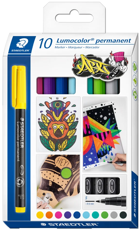 STAEDTLER Marqueur permanent 318F Lumocolor, étui de 6