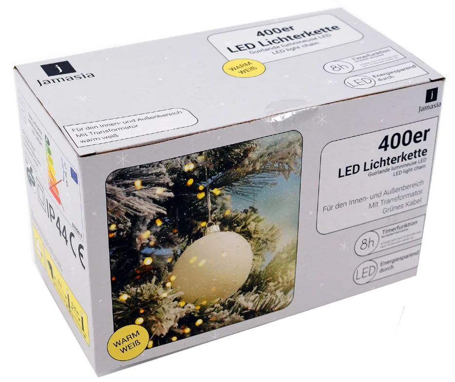 Jamasia Guirlande lumineuse LED, 400 ampoules, IP 44, vert
