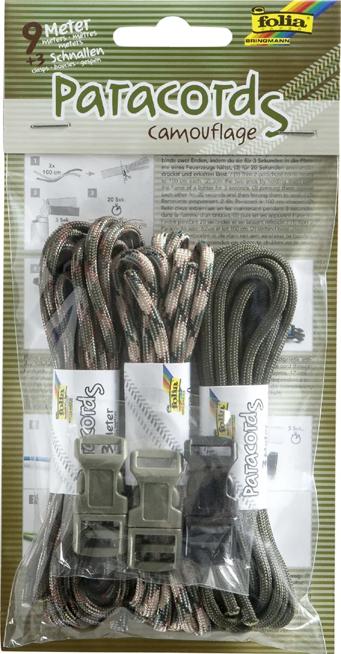 folia Set paracorde 'CAMOUFLAGE', couleurs assorties