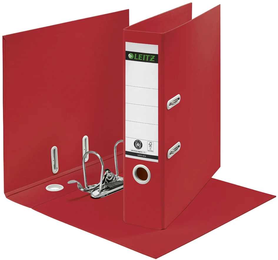 LEITZ Classeur Recycle, 180 degrés, 80 mm, rouge