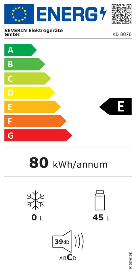 SEVERIN Réfrigérateur sous plan KB 8878, acier inoxydable