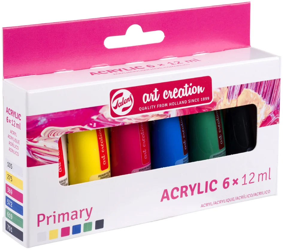 ROYAL TALENS Acrylique Art Creation Primary Set, 6 x 12 ml