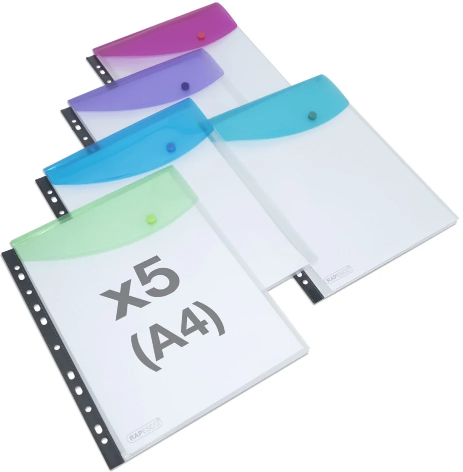 RAPESCO Pochette à documents, A4, trous pour l'archivage
