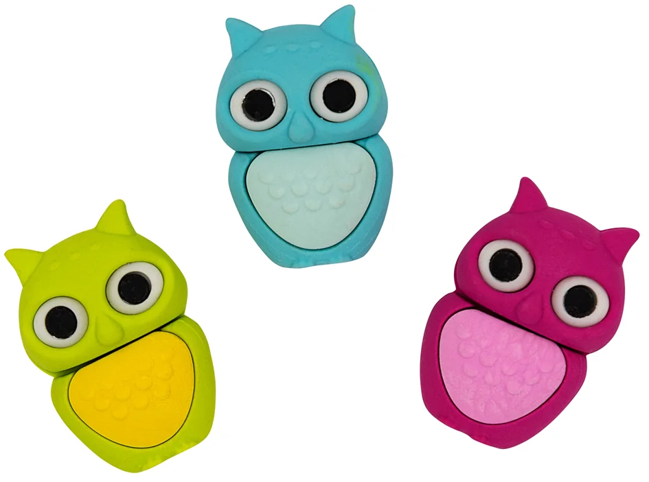 WEDO Gomme en plastique Hibou 'LULU', assorti