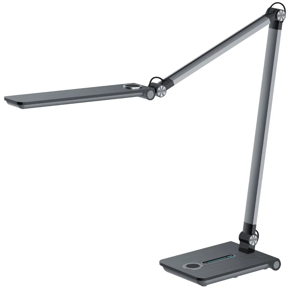 Hansa Lampe de bureau à LED 'Wave', socle, gris métallique