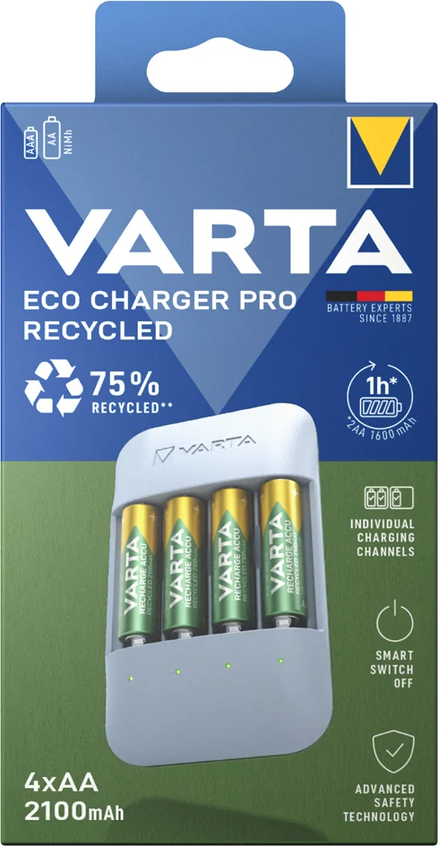 VARTA Chargeur ECO Charger Pro Recycled, avec 4x Micro AA Grand Paris Fournitures VARTA Chargeur ECO Charger Pro Recycled, avec 4x Micro AA – Image 6