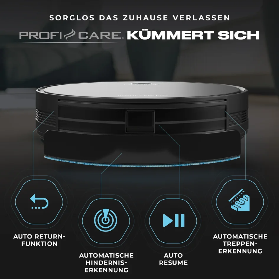 PROFI CARE Aspirateur robot PC-BSR 3108, noir Grand Paris Fournitures PROFI CARE Aspirateur robot PC-BSR 3108, noir – Image 4