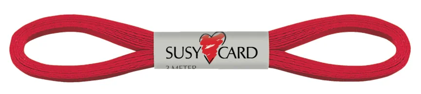 SUSY CARD Ruban cadeau 'Easy', 6 mm x 3 m, rouge