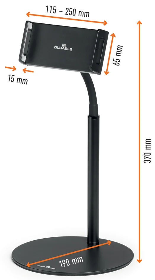 DURABLE Support de table pour tablette TWIST TABLE, noir