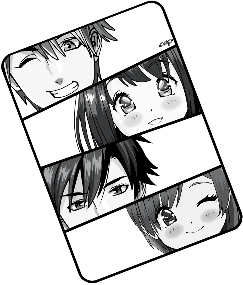 CEP Tapis de souris MANGA HEROS, noir/blanc
