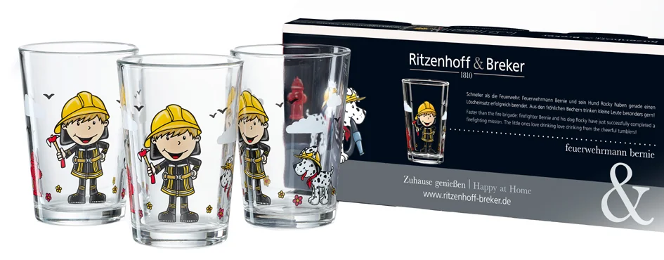 Ritzenhoff & Breker Verre BERNIE LE POMPIER, set de 3