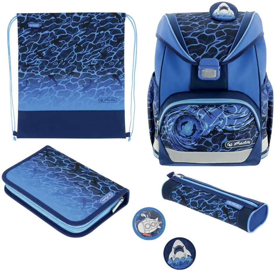 herlitz Cartable UltraLight Plus 'Blue Shark'