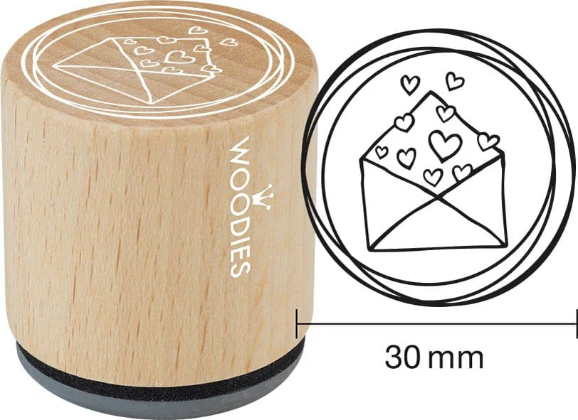 COLOP Tampon à motif Woodies 'enveloppe avec coeur'