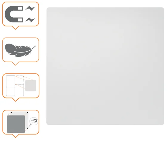 nobo Tableau blanc, acier, 450 x 450 mm, blanc