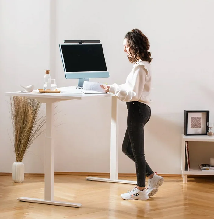 Topstar Bureau réglable en hauteur, (L)1.200 mm, blanc/hêtre
