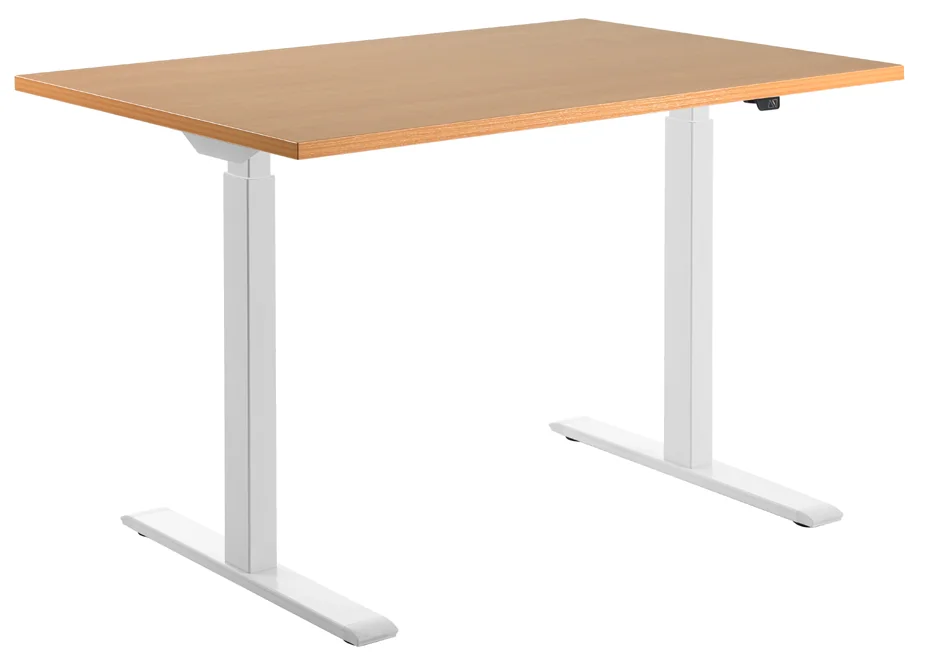 Topstar Bureau réglable en hauteur, (L)1.200 mm, blanc/hêtre Grand Paris Fournitures Topstar Bureau réglable en hauteur, (L)1.200 mm, blanc/hêtre – Image 3