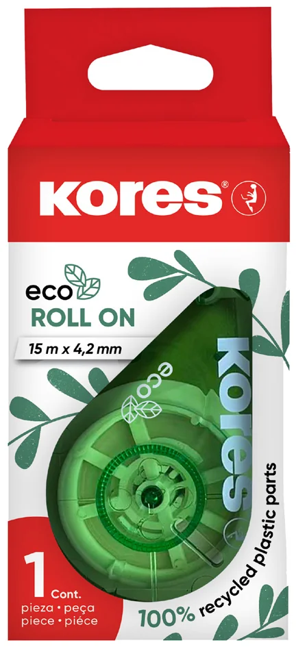 Kores Roller correcteur jetable 'RollOn ECO', 4,2 mm x 15 m