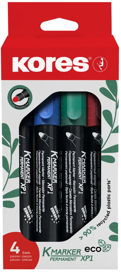 Kores Marqueur permanent 'ECO XP1', pointe ronce, étui