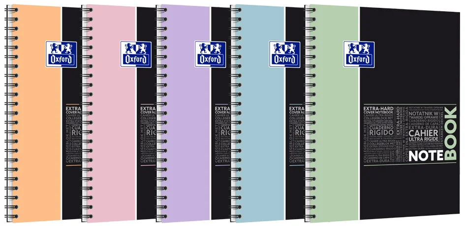 Oxford Etudiants Cahier à spirale NOTEBOOK Pastel, A4+ seyès