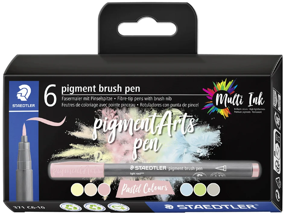 STAEDTLER Feutre pigment brush pen 'Pastel Colours'