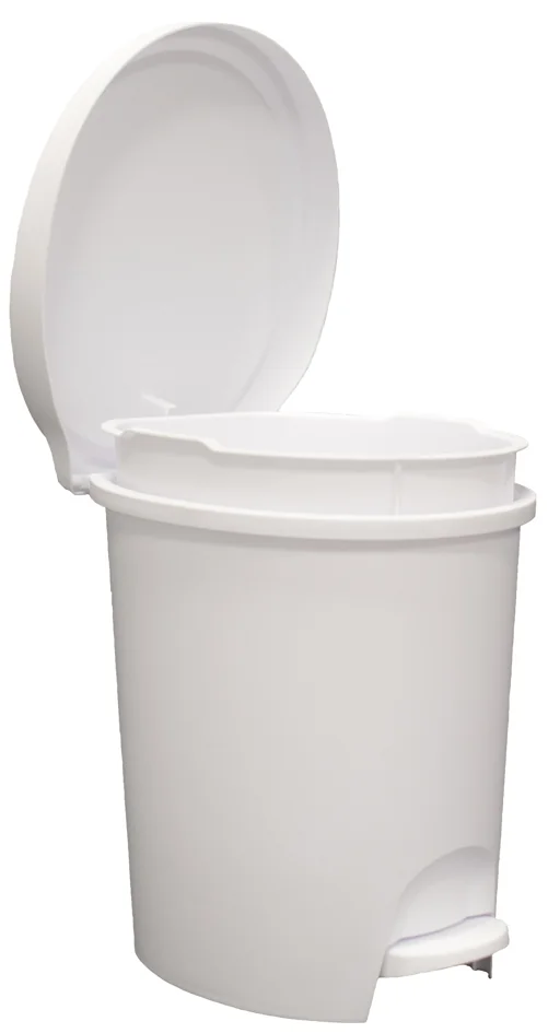 EDA Poubelle cosmétique à pédale Stepy, 6 litres, blanc