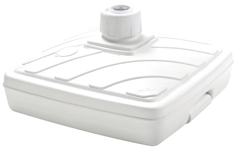 EDA Pied de parasol, plastique, carré, (L)565 mm, blanc