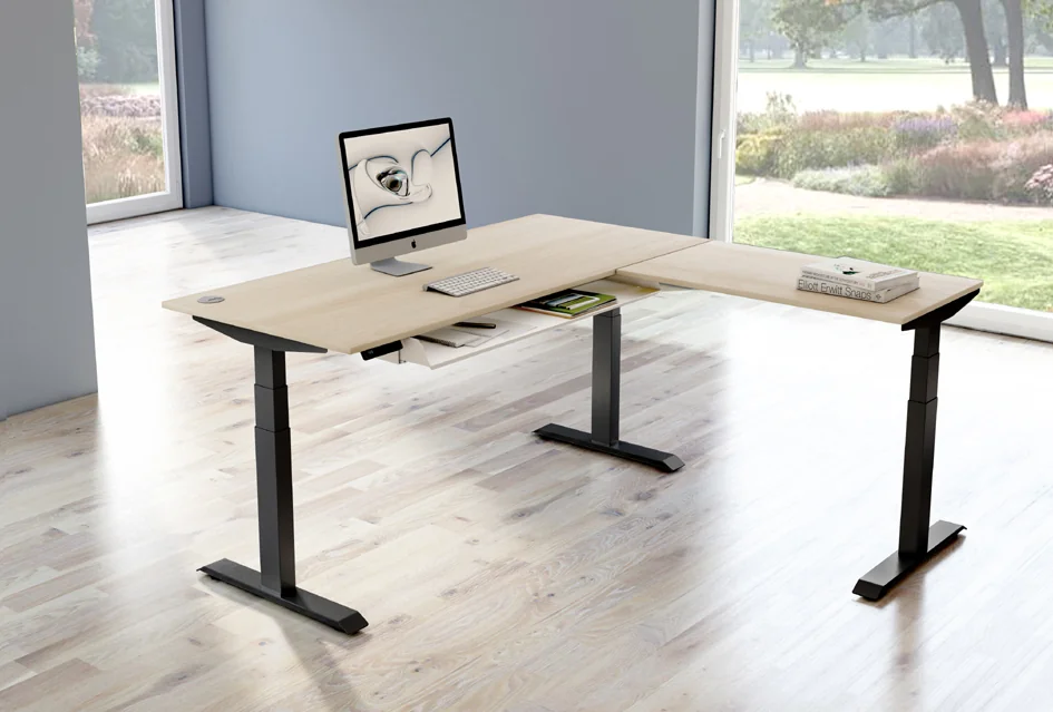 kerkmann Bureau réglable en hauteur Move 4 avec extension Grand Paris Fournitures kerkmann Bureau réglable en hauteur Move 4 avec extension – Image 6