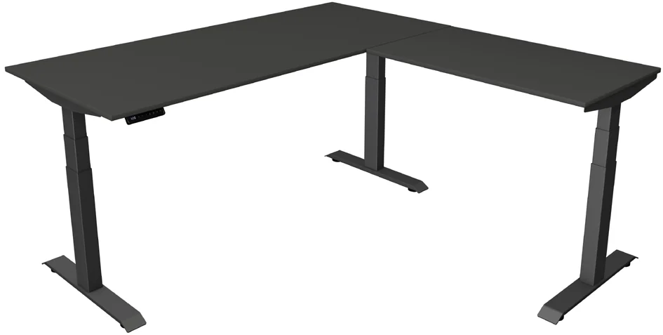 kerkmann Jeu de roulettes pour série de bureaux Move 4, noir