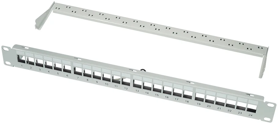 LogiLink Panneau de brassage Keystone 19', 24 ports, blindé
