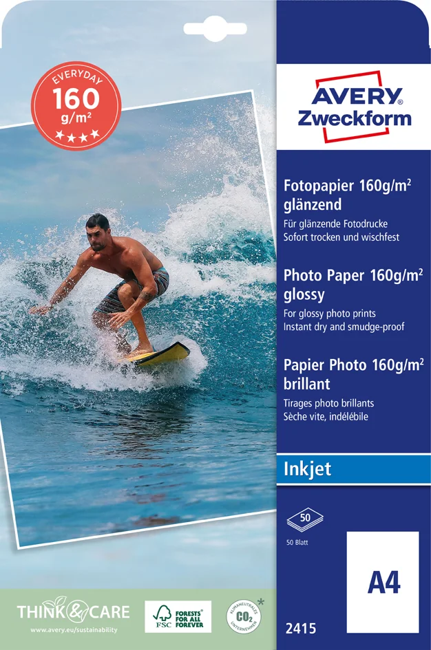 AVERY Zweckform Papier photo jet d'encre EVERYDAY, 180 g/m2