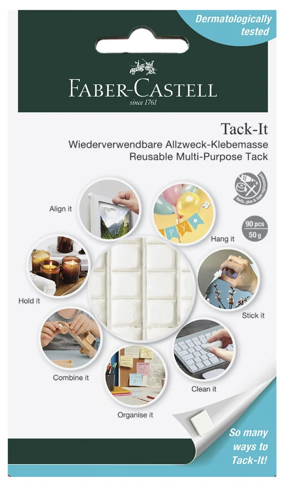 FABER-CASTELL Pastille adhésive Tack-It, enlevable, blanc