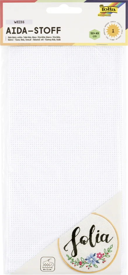 folia Toile Aïda, 500 x 490 mm, blanc
