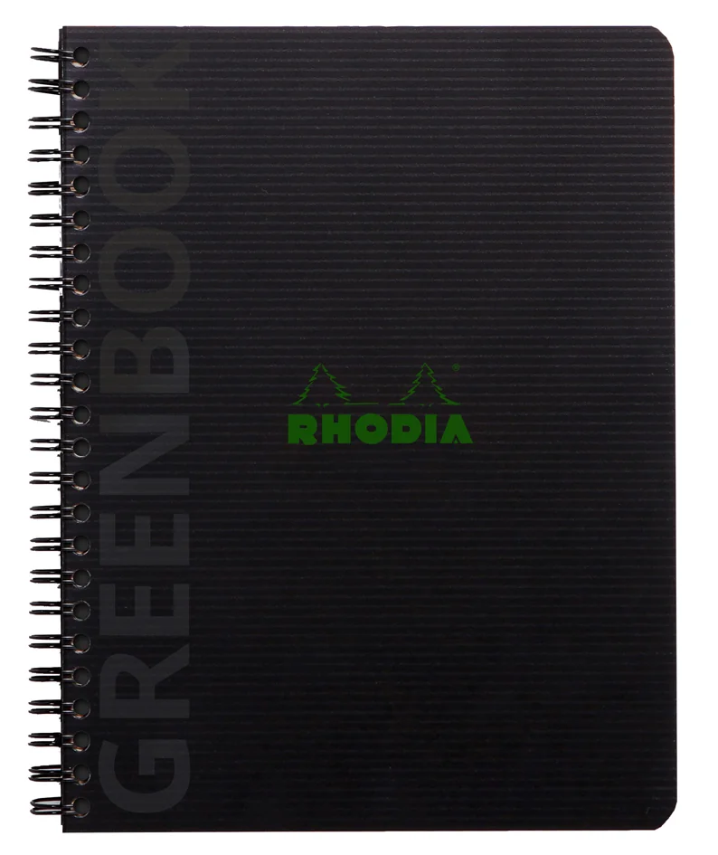 RHODIA Cahier à spirale GREENBOOK, A5+, quadrillé, noir Grand Paris Fournitures RHODIA Cahier à spirale GREENBOOK, A5+, quadrillé, noir – Image 4