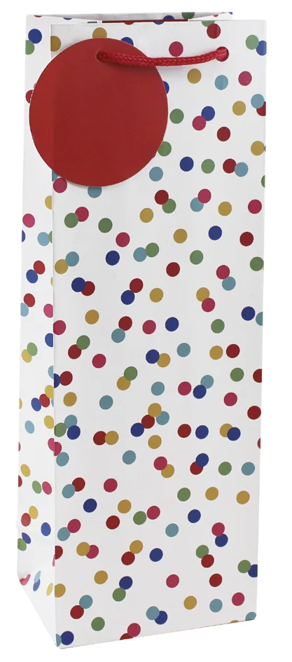 Clairefontaine Sac cadeau pour bouteille 'Pois colorés'
