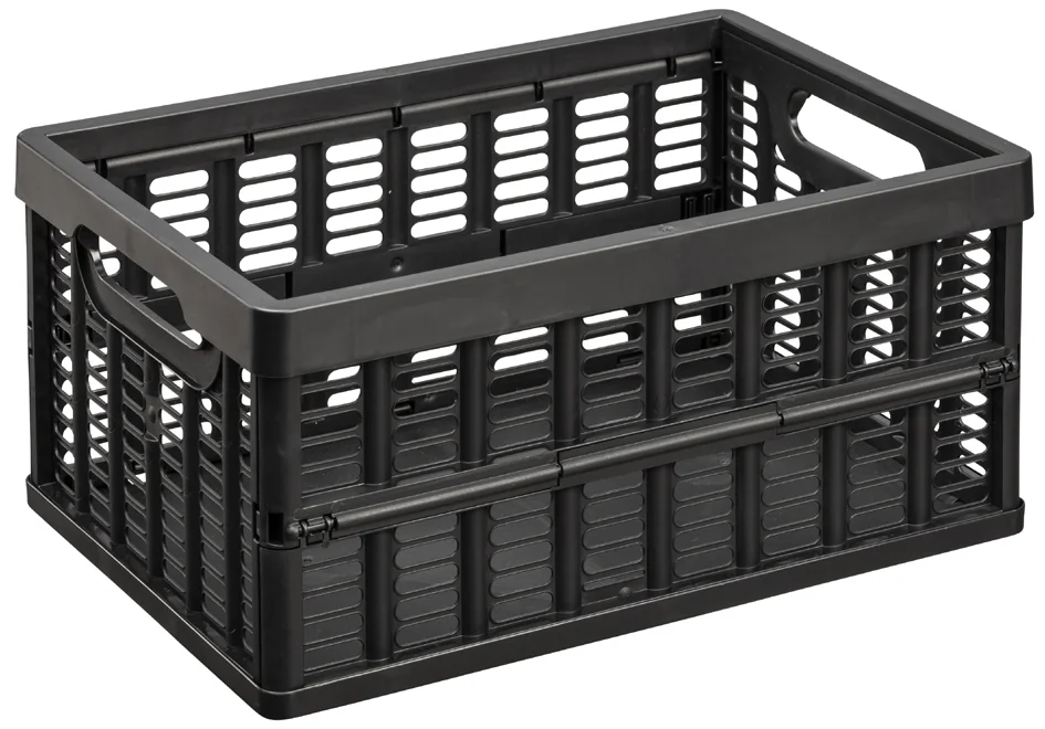 NHG Caisse de rangement pliante, PP, 11,5 litres, noir