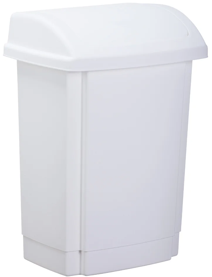 past team Poubelle à couvercle basculant, 25 litres, blanc