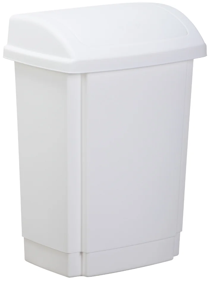 past team Poubelle à couvercle basculant, 15 litres, blanc