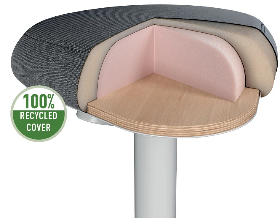 LEITZ Tabouret assis-debout Ergo Active, assise confort,gris