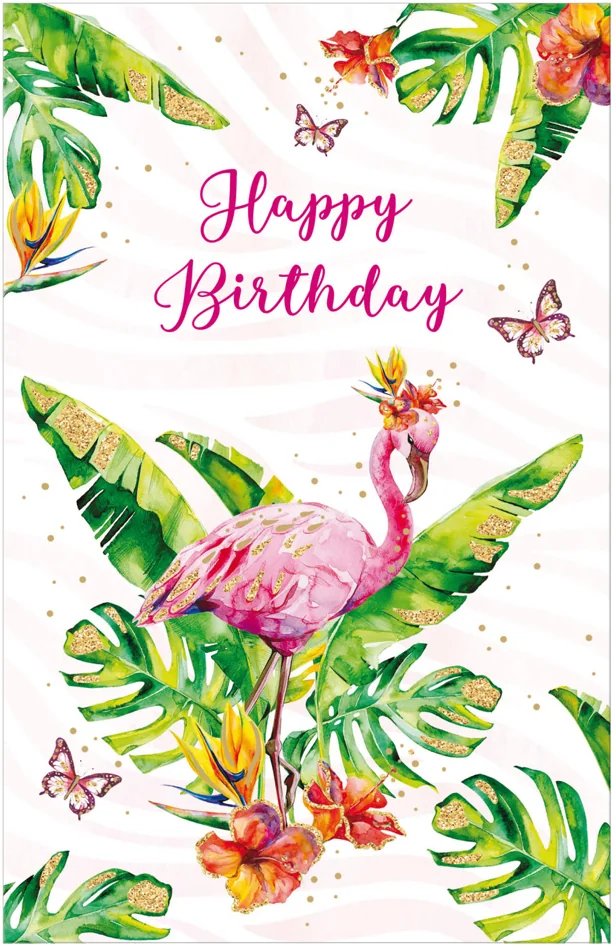 SUSY CARD Carte d'anniversaire Wish and Bloom 'Flamant rose'