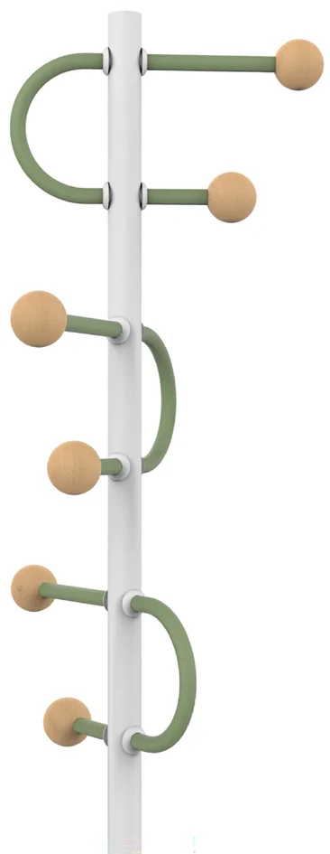UNiLUX Portemanteau STUDIO, hauteur: 1.750 mm, blanc/vert Grand Paris Fournitures UNiLUX Portemanteau STUDIO, hauteur: 1.750 mm, blanc/vert – Image 3