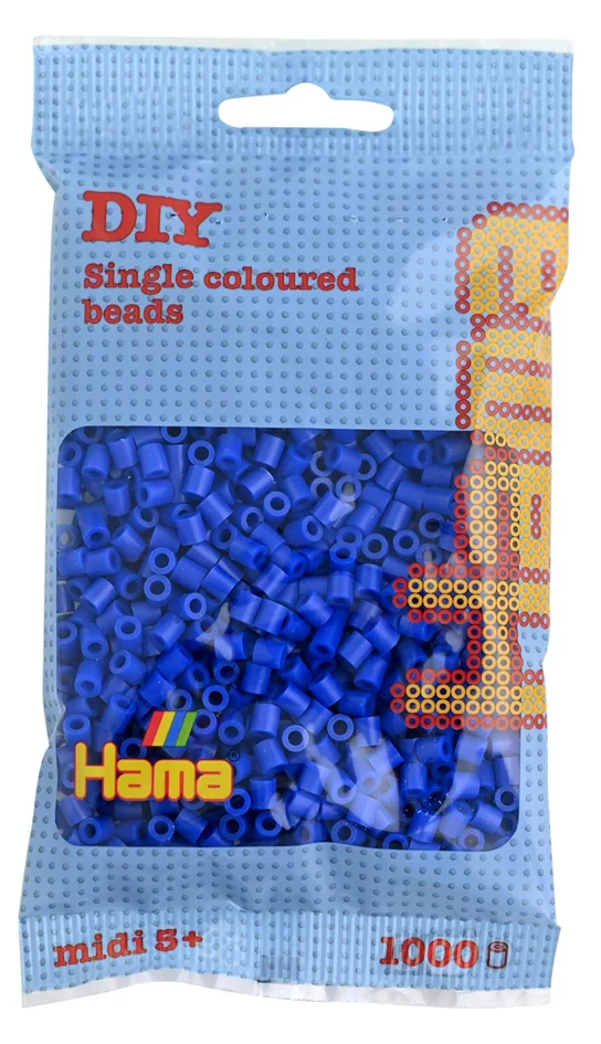 Hama Perles à repasser midi, dans un sachet, bleu