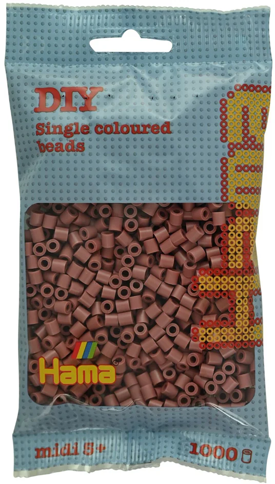 Hama Perles à repasser midi, dans un sachet, marron