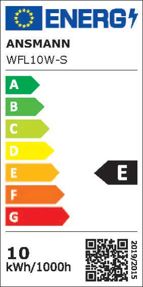 ANSMANN Projecteur mural à LED LUMINARY WFL10W-S, détecteur