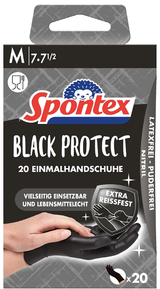 Spontex Gant en nitrile Black Protect, taille: M, noir