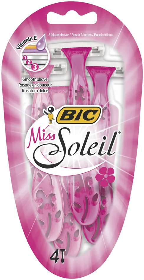 BIC Rasoir jetable Miss Soleil, pour femmes, pack de 4