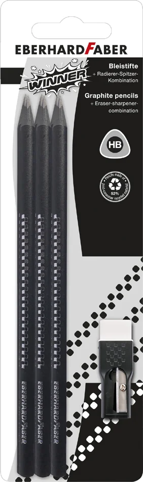 EBERHARD FABER Kit crayon de papier WINNER, HB, noir
