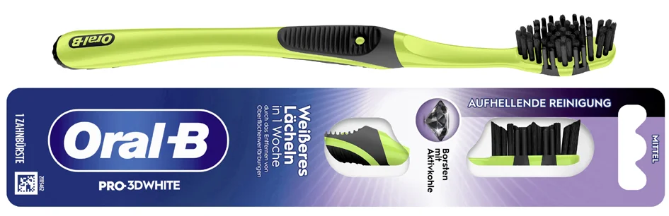 Oral-B Brosse à dents Pro-3D White Charbon actif 40, medium