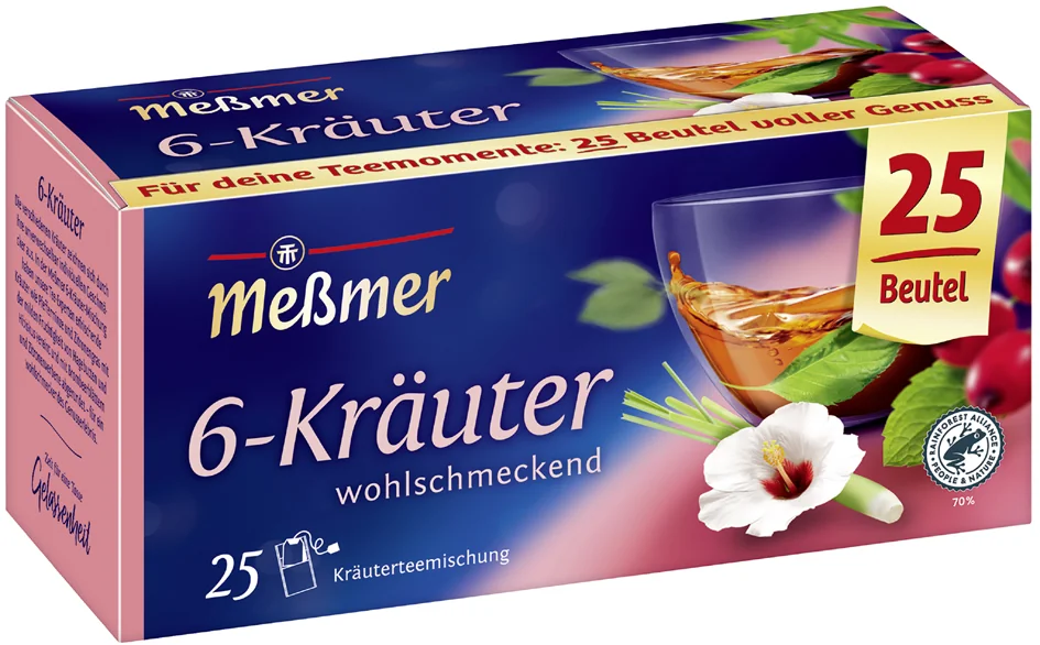 Meßmer Thé '6 herbes', parfumé, paquet de 25