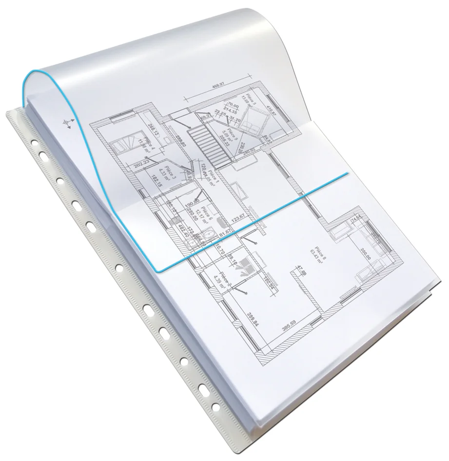 Oxford Pochettes perforées à soufflet, A4, PVC, 0,3 mm Grand Paris Fournitures Oxford Pochettes perforées à soufflet, A4, PVC, 0,3 mm